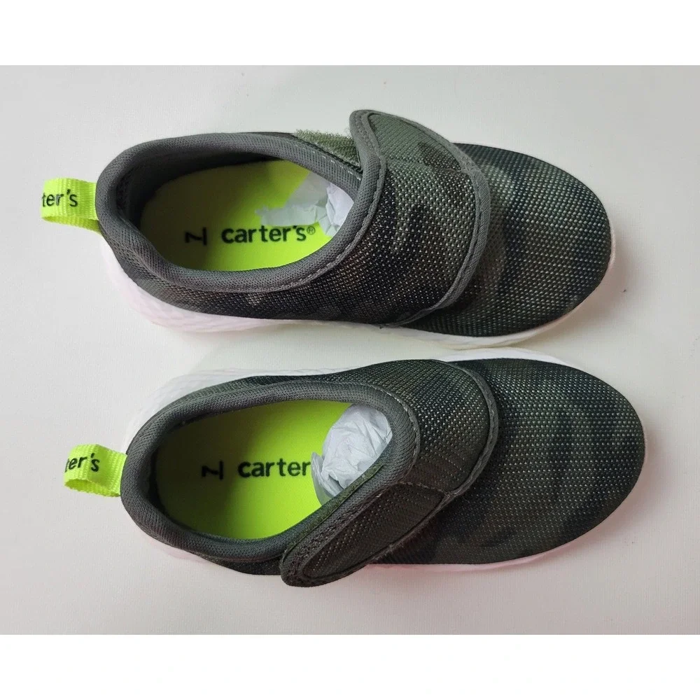 Carters Lorena Toddler Boys Camo‎ Mesh Sneakers Gray Green Size 7M CF21M08H
